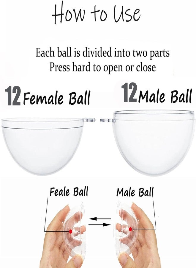 JK-GMTE 12Pack 80mm Clear Christmas Ball Ornaments, 3.14IN Fillable DIY Craft Plastic Balls Transparent Xmas Decor Balls - Fillable Bauble Ball Ornaments for Holiday Wedding Party Décor - Image 2